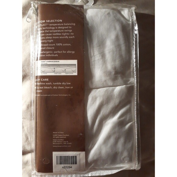 Sleep Number Pillow Protector In Balance Outlast Temperature Balancing Contour - Picture 2 of 4